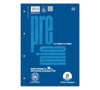 Staufen Premio Inserti per raccoglitori ad anelli - 5 blocchetti da 50 fogli ciascuno, DIN A4, righello formato 27 (righello 9 mm con RL), 4 fori, carta riciclata 90 g/m²