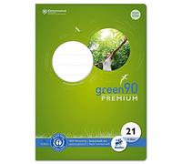Staufen Green Quaderno - DIN A4, rigatura 21 (9 mm a righe), 16 fogli di carta riciclata bianca 90 g/m², angoli arrotondati per evitare le orecchie da ascello, 4 motivi diversi (non è possibile scegliere), 1 pezzo
