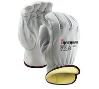 Stauffer Trackman - Guanti da lavoro in pelle di capra, foderati in kevlar, resistenti al taglio, taglia L