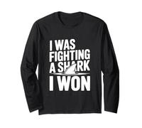 Stavo combattendo Uno squalo e Ho Vinto Un Divertente Guerriero oceanico Maglia a Manica