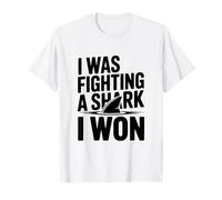 Stavo combattendo Uno squalo e Ho Vinto Un Divertente Guerriero oceanico Maglietta