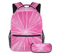 Stay Ahead of The Trends, set di 2 zaini per la scuola con zaino di grande capacità e astuccio, colore viola tie dye, Multicolore#02, B:29.4x20x40cm P:19x7.5x3.8cm, Zaini Daypack