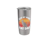 Stay At Home Cat Dad Bicchiere termico in acciaio inox doppia parete
