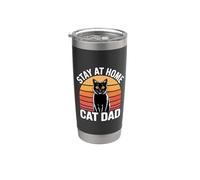 Stay At Home Cat Dad Bicchiere termico in acciaio inox doppia parete
