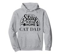 Stay at Home Cat Dad Citazione Divertente Adatto per Uomini e Donne. Felpa con Cappuccio