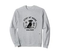 Stay at Home Dog Mom Cozy Pet Lover Felpa, Unisex per Adulti, Grigio Melange, XL