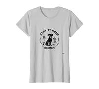 Stay at Home Dog Mom Cozy Pet Lover Maglietta, Donna, Argento, M