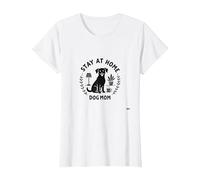 Stay at Home Dog Mom Cozy Pet Lover Maglietta, Donna, Bianco, XL