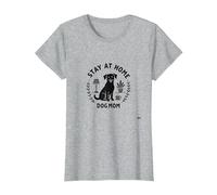 Stay at Home Dog Mom Cozy Pet Lover Maglietta, Donna, Grigio Melange, 3XL