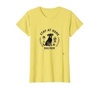 Stay at Home Dog Mom Cozy Pet Lover Maglietta, Donna, Limone, M