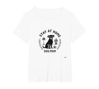 Stay at Home Dog Mom Cozy Pet Lover Maglietta, Donna Plus-Size, Bianco, 3X