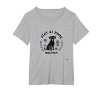 Stay at Home Dog Mom Cozy Pet Lover Maglietta, Donna Plus-Size, Grigio Melange, 5X