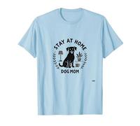 Stay at Home Dog Mom Cozy Pet Lover Maglietta, Uomo, Celeste, M