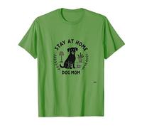 Stay at Home Dog Mom Cozy Pet Lover Maglietta, Uomo, Erba, M