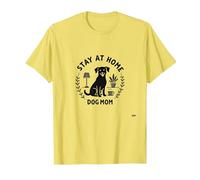 Stay at Home Dog Mom Cozy Pet Lover Maglietta, Uomo, Limone, M