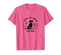 Stay at Home Dog Mom Cozy Pet Lover Maglietta, Uomo, Rosa mélange, L