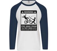 Stay Away From My Bike Ciclismo Uomo L/S Maglietta Baseball