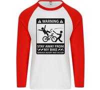 Stay Away From My Bike Ciclismo Uomo L/S Maglietta Baseball
