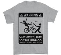 Stay Away From My Bike Cycling Cyclist Uomo T-Shirt 100% Cotone