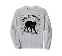 Stay Black Cat Stay Spithless, Grafica retrò a Forma di Gatto Nero Felpa