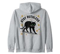 Stay Black Cat Stay Spithless, Grafica retrò a Forma di Gatto Nero Felpa con Cappuccio