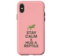 Stay Calm and Hug a Reptile | Citazione divertente per rettili Custodia per iPhone X/XS