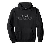 Stay Charlotte, Souvenir delle Coordinate della Carolina del Nord Felpa con Cappuccio