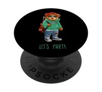 Stay Childish Let's Party, Funny Boys Girls Teddy Bear Style PopSockets PopGrip Adesivo