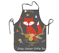 Stay Clever Little Fox Grembiule Uomo Regolabile Grembiule Barbecue Uomo Divertenti Grembiuli Da Cuoco Per Caffè Pizza Lavoro 52X72Cm