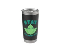 Stay Co-Mint-Ed - Simpatico gioco di parole Kawaii con foglie di menta Bicchiere termico in acciaio inox doppia parete