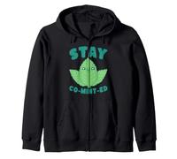 Stay Co-Mint-Ed - Simpatico Gioco di Parole Kawaii con Foglie di Menta Felpa con Cappuccio