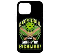 Stay Cool and Carry-On Pickling! Pickleball Custodia per iPhone 16 Pro Max