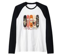 Stay Creepy Funny Skeleton Halloween Retro Spooky Maglia con Maniche Raglan