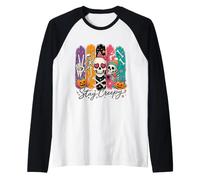 Stay Creepy Funny Skeleton Halloween Retro Spooky Maglia con Maniche Raglan