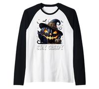 Stay Creepy Halloween Cat Lover Pumpkin Graphic for Goth Mom Maglia con Maniche Raglan