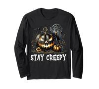 Stay Creepy Halloween Jack O Lantern Pumpkin for Goth Mom Maglia a Manica
