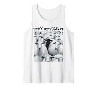 Stay Different Be Unique Sheep Graphic con Una Pecora Nera Canotta