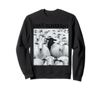 Stay Different Be Unique Sheep Graphic con Una Pecora Nera Felpa