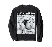 Stay Different Be Unique Sheep Graphic con Una Pecora Nera Felpa