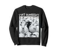 Stay Different Be Unique Sheep Graphic con Una Pecora Nera Felpa