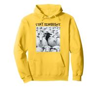Stay Different Be Unique Sheep Graphic con Una Pecora Nera Felpa con Cappuccio
