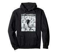 Stay Different Be Unique Sheep Graphic con Una Pecora Nera Felpa con Cappuccio