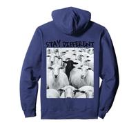 Stay Different Be Unique Sheep Graphic con Una Pecora Nera Felpa con Cappuccio