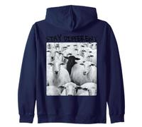 Stay Different Be Unique Sheep Graphic con Una Pecora Nera Felpa con Cappuccio