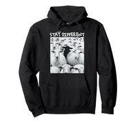 Stay Different Be Unique Sheep Graphic con Una Pecora Nera Felpa con Cappuccio