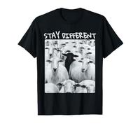 Stay Different Be Unique Sheep Graphic con Una Pecora Nera Maglietta
