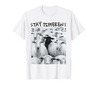 Stay Different Be Unique Sheep Graphic con Una Pecora Nera Maglietta