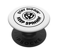 Stay Diggin' Keep Spinnin Adaptor Vinyl Junkie Record Lovers PopSockets PopGrip Adesivo