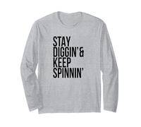 Stay Diggin' Keep Spinnin Vinyl Junkie Music Record Lovers Maglia a Manica