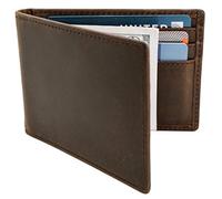 STAY FINE Portafogli minimalisti con tasca frontale con fermasoldi | Efficace portafoglio con blocco RFID da uomo | Portafoglio bifold da uomo in vera pelle | Porta carte sottili con finestra